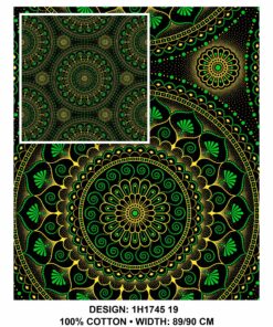 THREE CATS CW19 GREEN - GOLD & BLACK SHWESHWE H1745 19