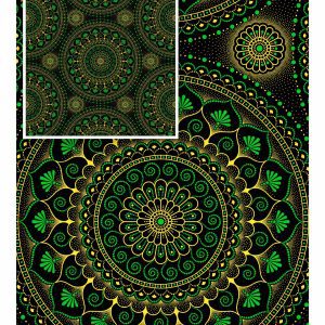 THREE CATS CW19 GREEN - GOLD & BLACK SHWESHWE H1745 19