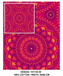 THREE CATS CW50 PINK - BLUE & GOLD SHWESHWE H1745 50