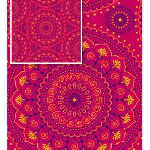 THREE CATS CW50 PINK - BLUE & GOLD SHWESHWE H1745 50