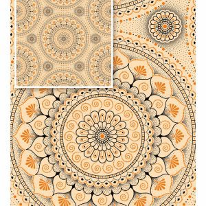 THREE CATS CW55 CREAM - BLACK & GOLD SHWESHWE H1745 55