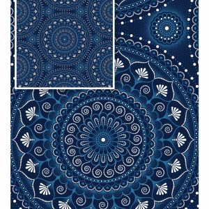 THREE CATS CW74 BLUE - TURQ & WHITE SHWESHWE H1745 74