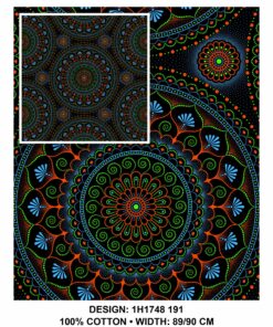 THREE CATS CW191 BLACK - ORANGE/LIME & TURQ SHWESHWE H1748 191