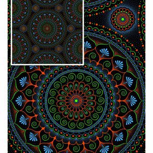 THREE CATS CW191 BLACK - ORANGE/LIME & TURQ SHWESHWE H1748 191