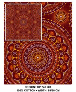 THREE CATS CW201 MAROON - GOLD/ORANGE & WHITE SHWESHWE H1748 201