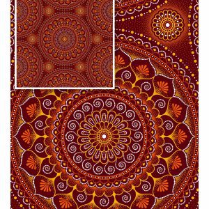 THREE CATS CW201 MAROON - GOLD/ORANGE & WHITE SHWESHWE H1748 201