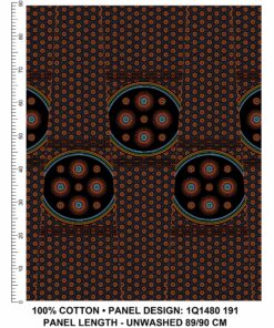 THREE CATS CW191 BLACK - ORANGE/LIME & TURQ SHWESHWE PANELS Q1480 191