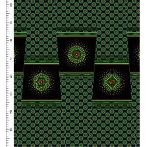 THREE CATS CW191 BLACK - ORANGE/LIME & TURQ SHWESHWE PANELS Q1656 191