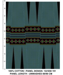 THREE CATS CW191 BLACK - ORANGE/LIME & TURQ SHWESHWE PANELS Q1658 191