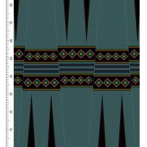 THREE CATS CW191 BLACK - ORANGE/LIME & TURQ SHWESHWE PANELS Q1658 191