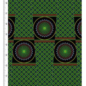 THREE CATS CW191 BLACK - ORANGE/LIME & TURQ SHWESHWE PANELS Q1750 191