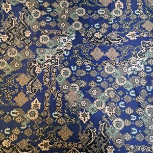 PRINTED DUCHESS SATIN - DARK ROYAL DESIGN