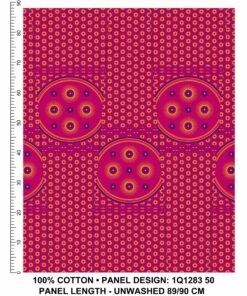 THREE CATS CW50 PINK - BLUE & GOLD SHWESHWE PANELS Q1283 50