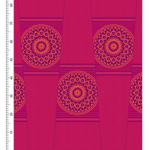 THREE CATS CW50 PINK - BLUE & GOLD SHWESHWE PANELS Q1522 50