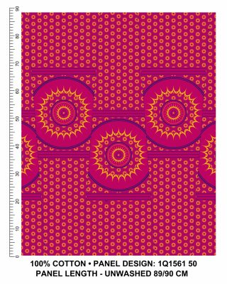 THREE CATS CW50 PINK - BLUE & GOLD SHWESHWE PANELS Q1561 50