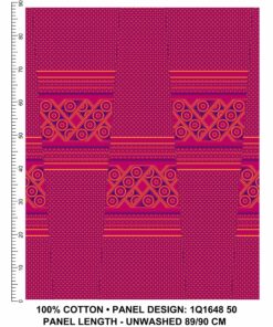 THREE CATS CW50 PINK - BLUE & GOLD SHWESHWE PANELS Q1648 50