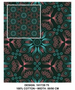 THREE CATS CW75 GREEN - TURQ & PINK SHWESHWE H1729 75
